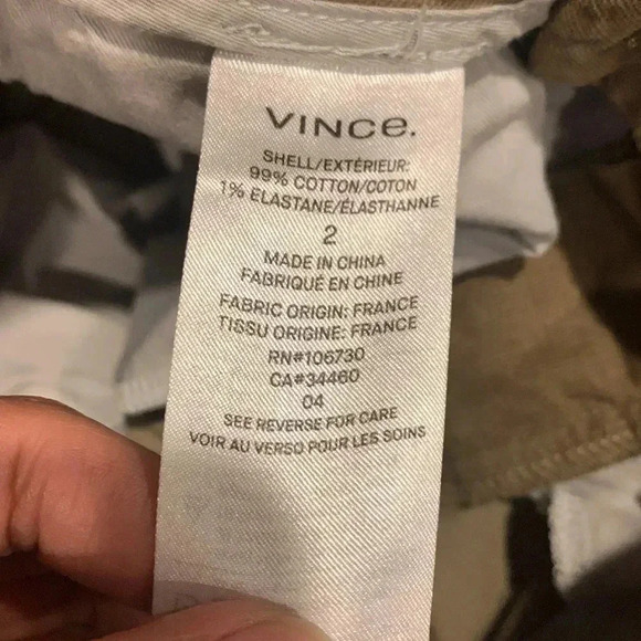 Vince Corduroy Cropped Classic Chino Tan Pant - Picture 9 of 9